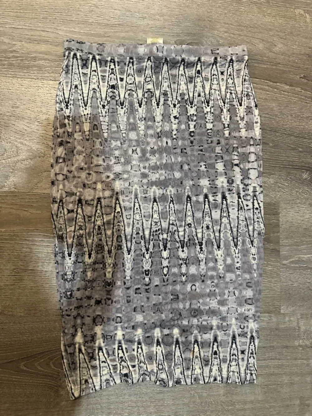Matty M Geometric ZigZag Print Midi Pencil Skirt Size Medium